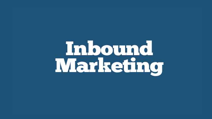 A turquoise background with the words “Inbound Marketing” written in white lettering in the center.